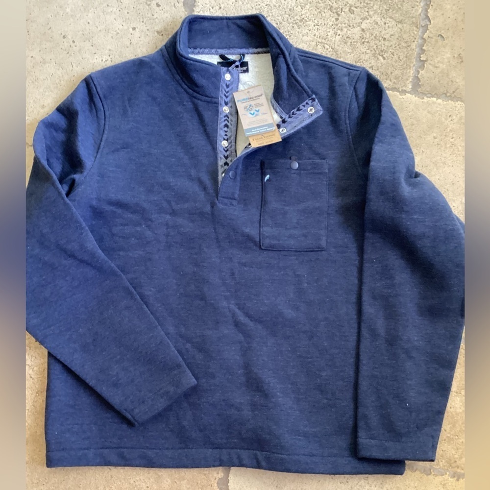 NWT-Tailor Vintage Sherpa lined 1/4 button pure tec cool -SZ L